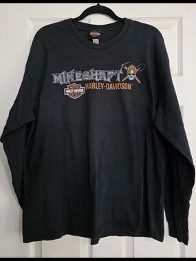 Mineshaft Harley-Davidson Black Graphic Long Sleeve Tee